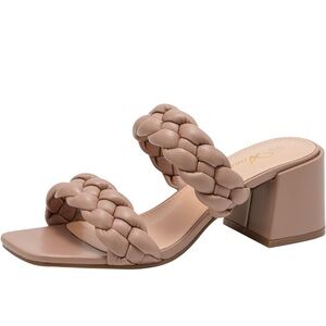 NWT Stylish Tan Braided Women's Heels